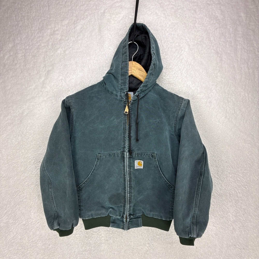 Vintage Carhartt Mid-Weight Quilt Lined Jacket Youth Medium JQ696 Cobalt Blue